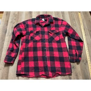 Codet Shirt, Men's Size Large, Black Red, Plaid, Button Up, Long Sleeve, Pockets